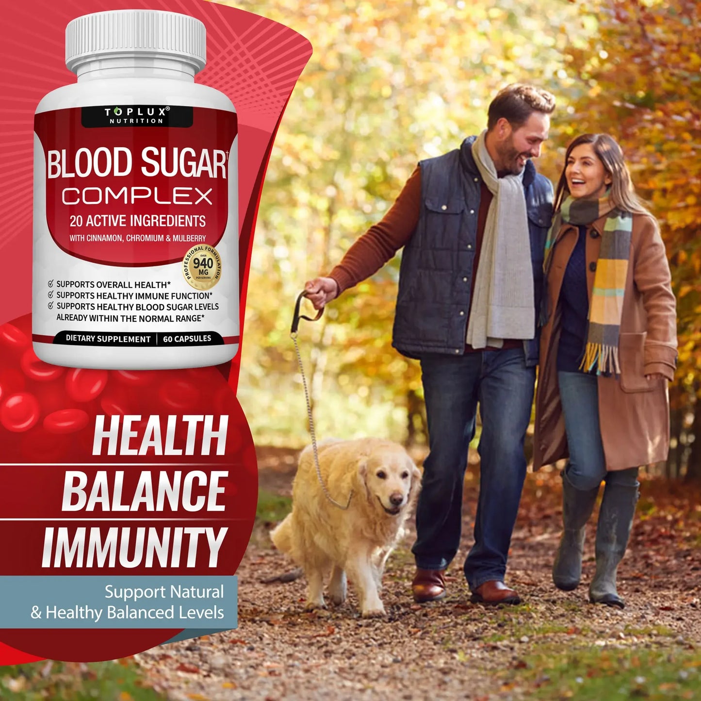 Vitamin C & E + Blood Sugar Complex – 60 Capsules
