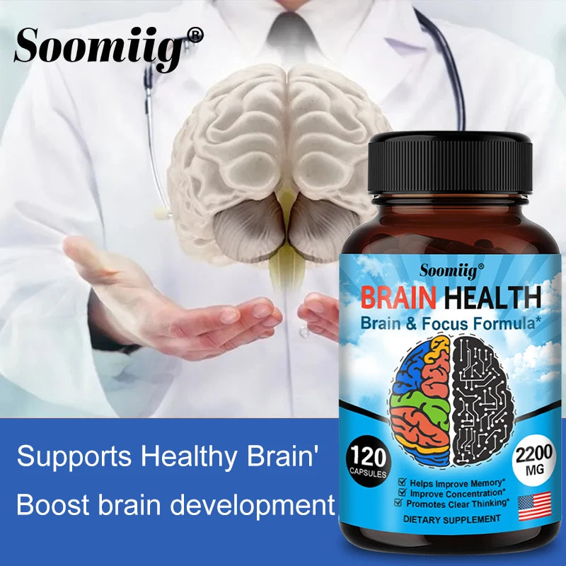 Brain Booster – 2200mg + B6, B12, Memory & Focus Formula