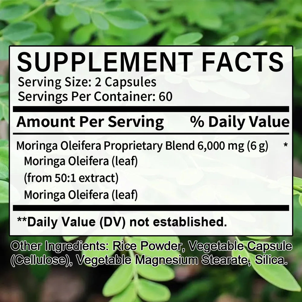 Natural Moringa Capsules – Energy, Antioxidants & Vitality