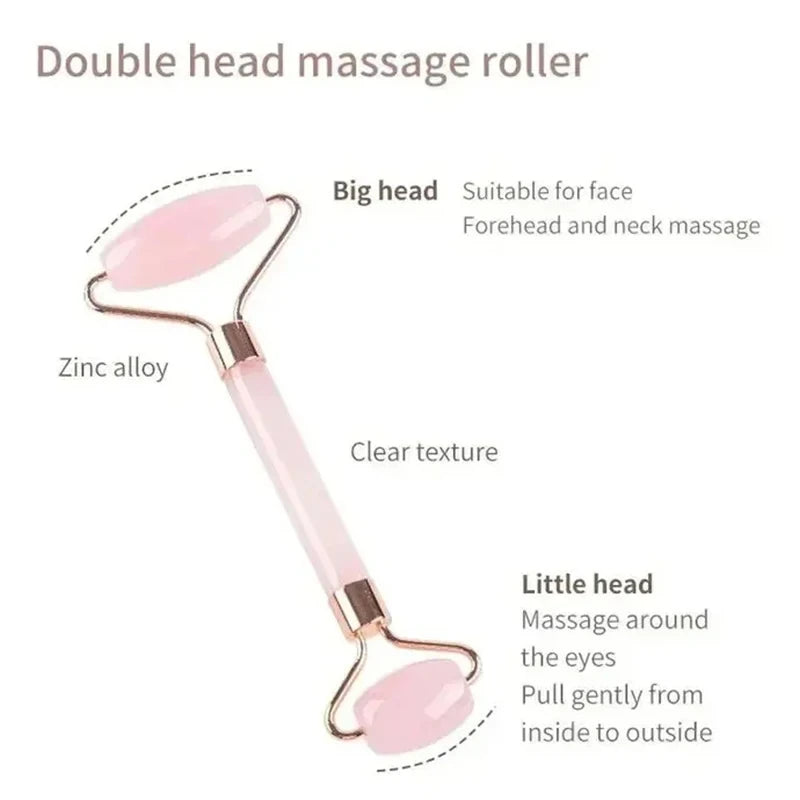 Jade Roller & Gua Sha Set – Rose Quartz Facial Tools for Anti-Aging and Skin Glow