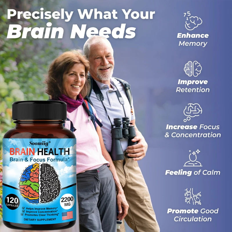 Brain Booster – 2200mg + B6, B12, Memory & Focus Formula