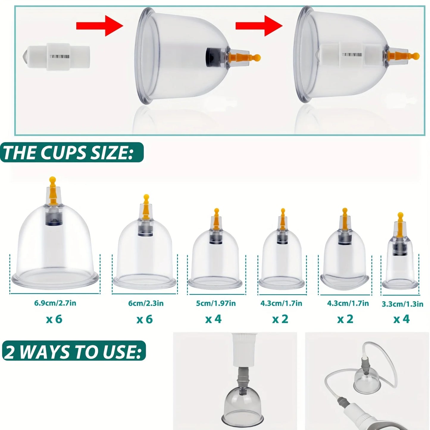 Cupping Therapy Set – Pain Relief & Muscle Relaxation & Pump for Cellulite