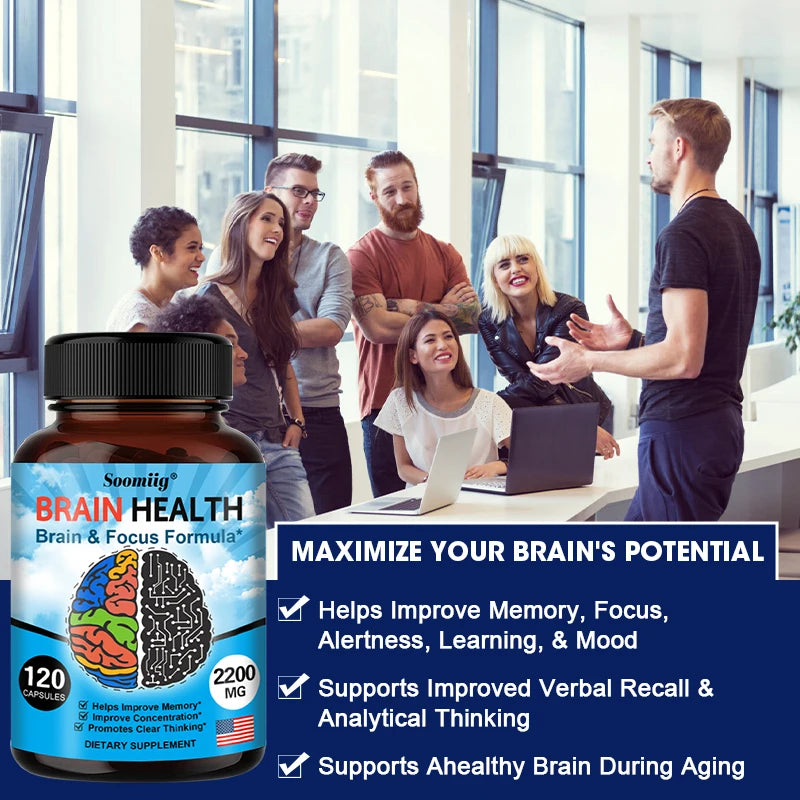 Brain Booster – 2200mg + B6, B12, Memory & Focus Formula