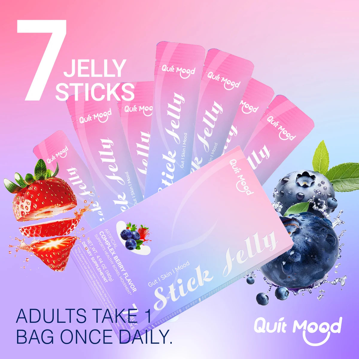 Mixed Berry Jelly Sticks – 25 Plant Extracts + 9 Vitamins