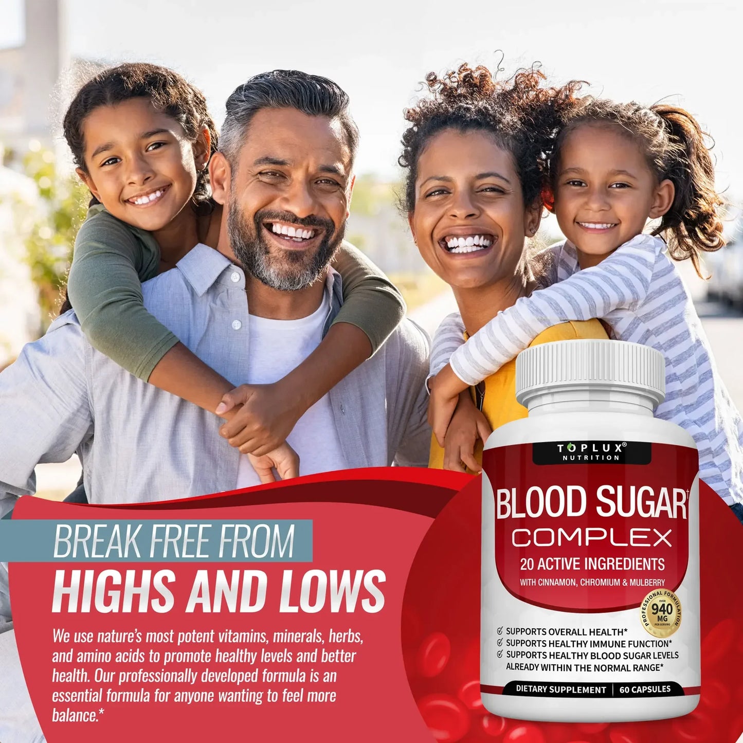 Vitamin C & E + Blood Sugar Complex – 60 Capsules