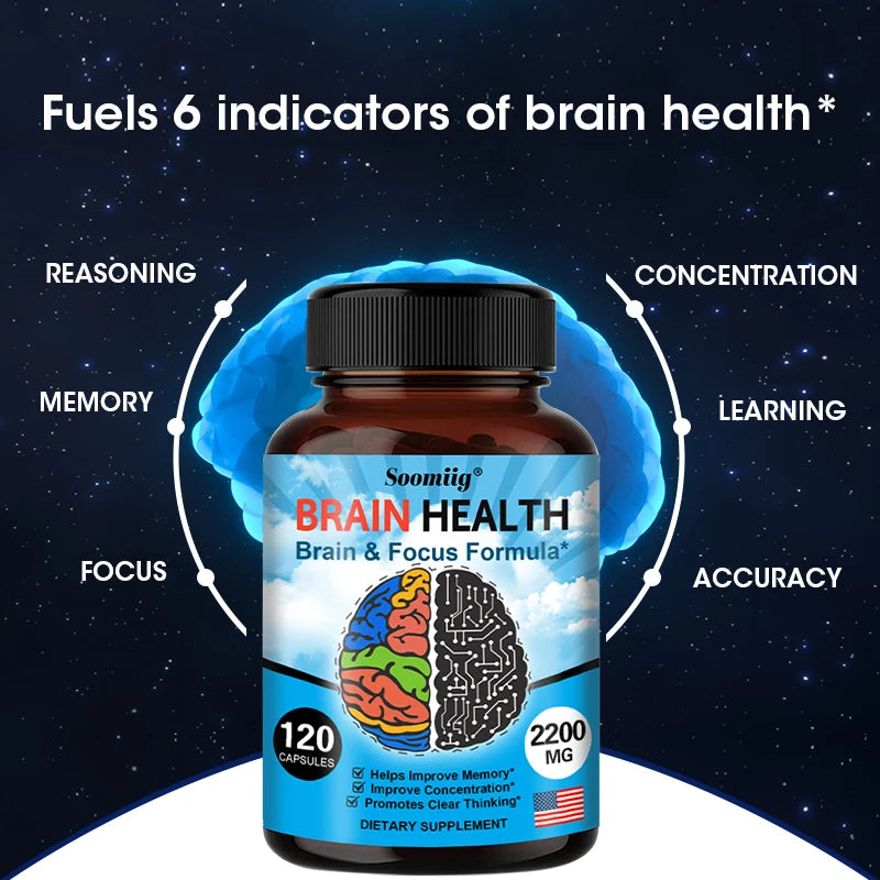 Brain Booster – 2200mg + B6, B12, Memory & Focus Formula