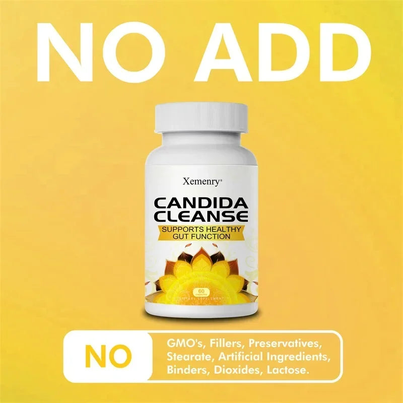 Candida Cleanse - Intestinal and Colon Support, Cleansing & Detoxification, Enhances Nutrient Absorption - 60 Capsules