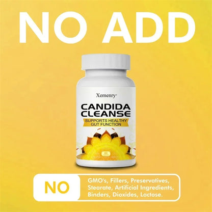 Candida Cleanse - Intestinal and Colon Support, Cleansing & Detoxification, Enhances Nutrient Absorption - 60 Capsules
